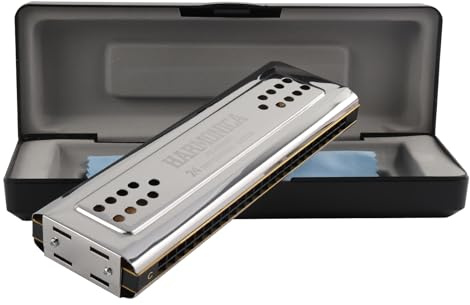 Beidseitige Mundharmonika, Tremolo, C- und G-Taste, Doppelton, 24 Löcher, polyphone Mundharmonika, Mundorgan für Profis, Erwachsene, Anfänger (SW24-2)