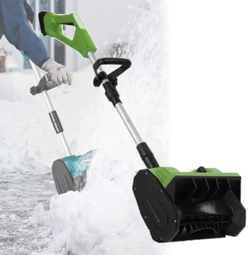 Quitanieves Eléctrico De Mano Inalámbrico, Pala Quitanieves Eléctrica, Pala Quitanieves Eléctrica De Mano Inalámbrica, Con 2 Baterías/Cargador, Soplador De Nieve Plegable,Green