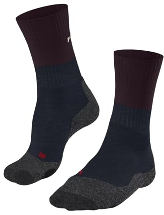 FALKE Women's TK2 Explore W So Wool Thick Anti-Blister Hiking Socks 1 Pair, Purple Azalea 8501, 4-5