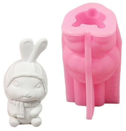 Moldes de silicona 3D con forma de conejitos para hacer jabón, cemento, yeso, moldes de silicona para manualidades hechas a mano