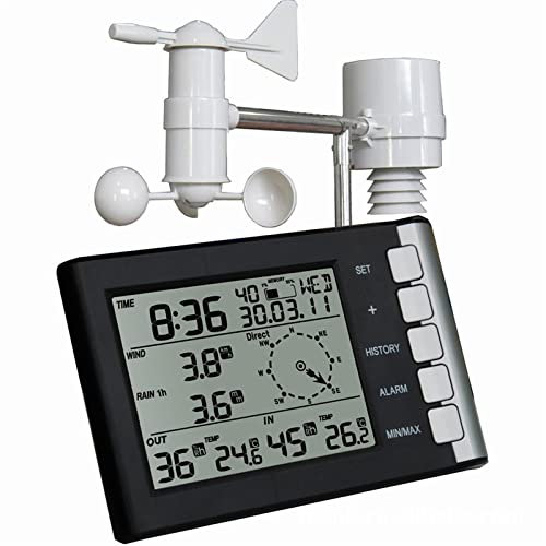 Weather Stations with Outdoor Sensor Wireless, Professional Weather Station Wind Speed Wind Direction Temperature Humidity Rain 433Mhz