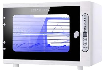 Stérilisateur UV, armoire de désinfection UV, boîte de désinfectant avec minuterie, plateau de stérilisation à 2 niveaux, grande capacité de 8 l, pour manucure, salon, dentisterie