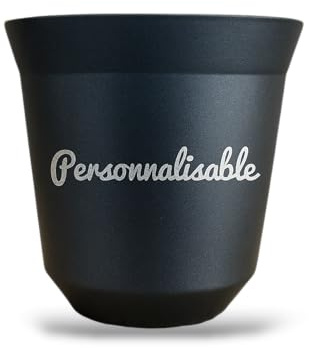 France Design Tasse personnalisable à Café Expresso Inox - Fête des pères (Bleu foncée, 80ml)