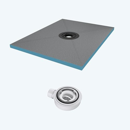 doporro Piatto Doccia 75x120x4 cm da Piastrellare in Polistirene Rigido XPS Tagliabile, con Piletta di Scarico 35L/min, Pronto per Bagno Moderno