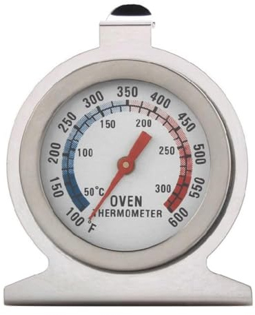 Silver Oven Thermometer 50-300°C/100-600°F, Oven Grill Fry Chef Smoker Thermometer Instant Read Stainless Steel Cooking, Large Dial Cooking Oven Thermometer Kitchen Utensils and Gadgets
