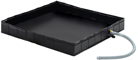 Janasiba Tragbare Duschwanne, 41 X 41 Faltbare Duschwanne und Beckenboden mit Abnehmbarem Abflussrohr, Ideal für Wohnmobil, Außenbereich