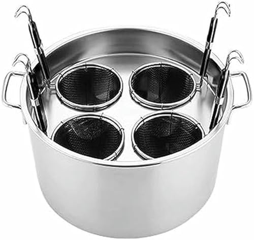 GIQKDZNUO Pasta per Pasta in Acciaio Inox con Inserti, pentola con divisore e colino, pentola Resistente all'induzione, Compatibile con Piani Cottura a induzione, Ceramica, Vetro e alogeni