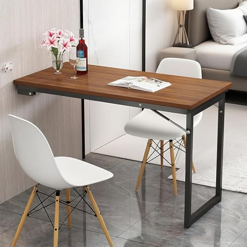 Großer Wand-Klapptisch – platzsparender Wandschreibtisch (120 x 60 x 75 cm) für Esszimmer, Lounge, Schlafzimmer – flach zusammenklappbar für einfache Lagerung und vielseitige Nutzung