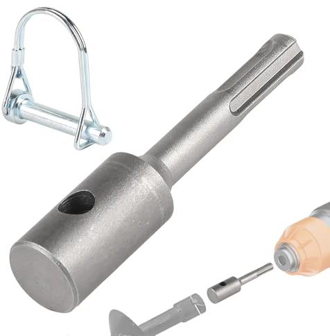 EFUTURETIME Adapter Erdbohrer SDS Plus mit Bolzen für Bohrer Ø40-150mm | Auf Bohrmaschine und Akkuschrauber, für Pfahlbohrer, Brunnenbohrer, Gartenarbeit und Bepflanzung