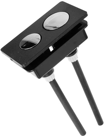 WATIIFUFU Botón Pulsador para Inodoro Rectangular Negro Doble Descarga para Tanque de Baño Repuesto de Fácil Instalación y Superficie Lisa