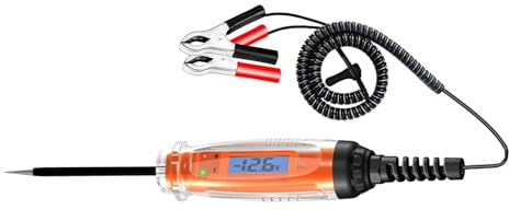 Outil de diagnostic électrique de voiture avec écran LCD - Alarme visuelle auditive 12 V à 24 V - Systèmes compatibles avec réparation de batterie de voiture - Stylo de test de tension