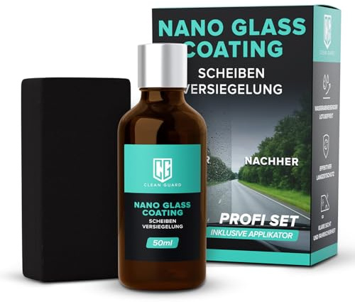 Nano Glass Coating | Scheibenversiegelung Auto mit Lotuseffekt – Klare Sicht bei Regen & Schnee Nano Glasversiegelung – Regenabweiser, Schmutzabweiser mit Abperleffekt - Lotuseffekt Dusche & Fenster
