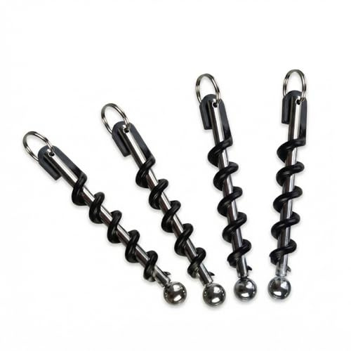 4 mini portachiavi cavatappi, apribottiglie di vino portatile e apribottiglie – piccolo, leggero e pratico per pic-nic, campeggio, viaggio, festa e regalo