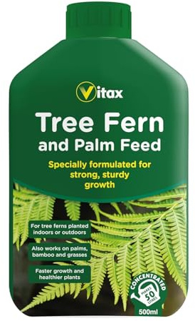 Vitax Tree Fern and Palm Feed 1L Concentrated Liquid Fertiliser for Tree Ferns, Palms, Bamboo and Grasses, Indoor and Outdoor Plant Food, Promotes Strong Sturdy Growth,