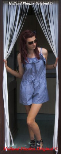 Der Jalousien Bänder für die Türen, kratzbeständige Tierchen und den Fliegen – Alles weiß – 90 cm Breite