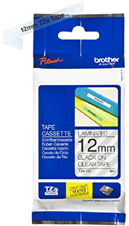 Brother TZE131 Thermodirektdrucktechnologie Schwarz on transparent 12mm