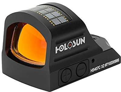 Holosun HS407C-X2 Offenes Reflex Rotpunktvisier + 2MOA Punkt Absehen, Solarzelle, schwarz, Jagd, Sportschießen Softair, Tactical mini - 70149029