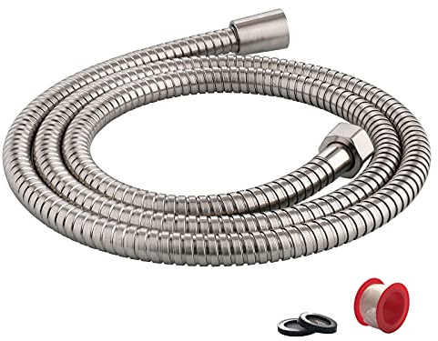 Pichrain Kink-Free Stainless Steel Shower Hose Replacement, 60 Inch, Anti-Twist Flexible Metal Shower Head Hose, Brushed Nickel