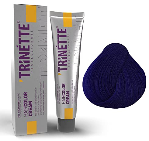 Trinette Professionelle Blau Permanente Haarfarbe Creme 100 ml – Reine Mixpigmente, Präzise Farbkontrolle, Intensivierung & Neutralisierung, Langanhaltende Salonqualität