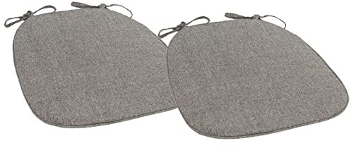 Yadlan Stuhlkissen Landhausstil mit BäNdern, Gepolstertes Sitzkissen 40x40, Stuhlauflagen KüChenstuhl Waschbar, rutschfest Esszimmerstuhl Sitzpolster Gartenstuhl(Size:2Pcs,Color:Grau)