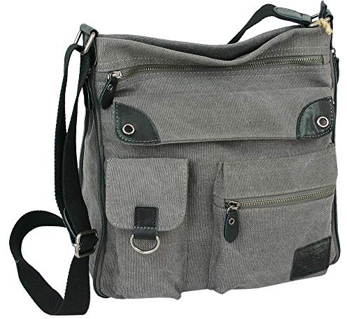 JENNIFER JONES - Große Damen Handtasche aus Canvas - Vintage Look | Casual Schultertasche Hobo Bag - Umhängetasche