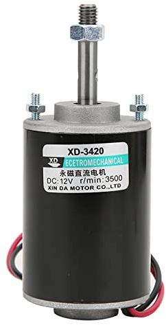 Moteur à Aimant Permanent DC 12V, Mini Moteur Électrique à Courant Continu, Réversible CW CCW, 3500RPM, pour Générateur de Bricolage