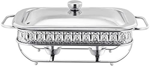 Samnuerly Chafing Food Warmer Chafing Dish Buffet-Set Warmhaltetablett mit Deckel Edelstahl mit Geschirr Buffet-Servern bequem und praktisch (Color : Gold, Size : 2L) 2L