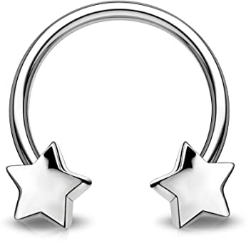 Jewseen 16g Septum Ring Star Septum Jewelry Cartilage Earring Hoop Helix Piercing Jewelry Surgical Steel Tragus Earrings Daith Earrings Nose Ring Hoop for Women and Men
