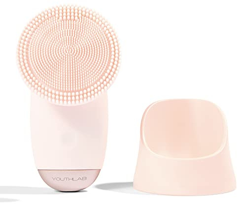 YOUTHLUX SoniGlow Silicone Facial Cleansing Brush – Electric Vibrating Skincare Scrubber Tool for Deep Pore Cleansing, Gentle Massage, Makeup Removal, Waterproof and Rechargeable (Pink)