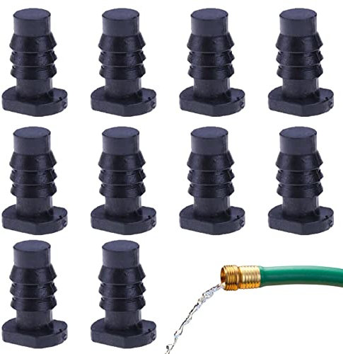 LINGJIONG Tapón de manguera de agua, tapas de extremo de manguera de agua, accesorios de riego por goteo, tope de tubería de agua de 8 mm para césped, patios, jardines, parques y patios