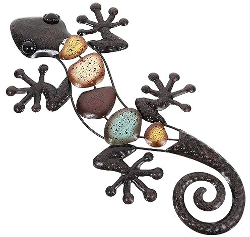 HOMSFOU Garten-Wandkunst Verzierungen Gecko-Anhänger Wände Eisen Zum Aufhängen Metall Eisen Dekorieren Gecko-Wandskulptur Wandornamente Gecko-Wand Gecko-Statue