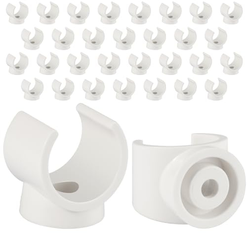 PEX Clips 3/4 Inch Pipe Clamp for PVC Water Pipes & Tubing Hoses, 50Pcs Plastic U-Shaped Tools (White)