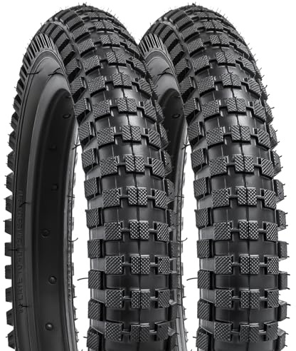 2 st 14 tum cykeldäck hopfällbara 14 x 2,4/64-254 60TPI Plus 2 st 14 tum cykelrör Schrader-ventil 2 fälgremsor kompatibla med 14 x 2,4 cykeldäck och slangar (Y1114)