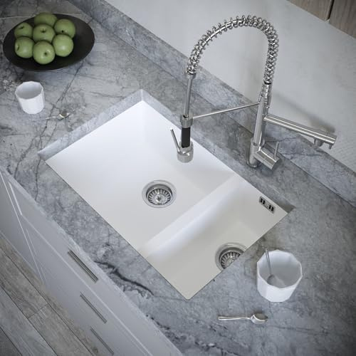 Liquida CM670MW 1.5 Bowl Comite Undermount/Inset Matt White Kitchen Sink