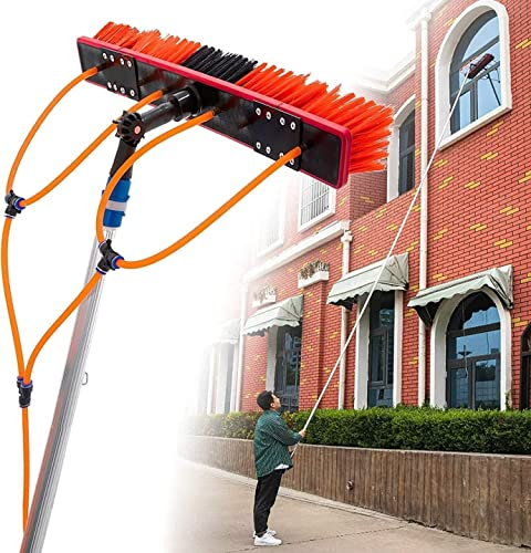 Teleskop-Fensterreiniger, Fensterreiniger-Verlängerung, 30 cm Bürste, 5 m Stange, Solarpanel-Reinigungsbürste und Stange