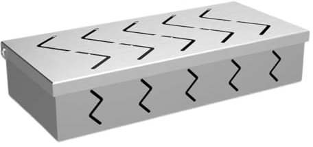 Räucherbox, Räucherbox für Holzkohlegrill - Räucherbox für Holzspäne zum Grillen,Räucherbox für Grill aus Edelstahl 22 x 10 cm p
