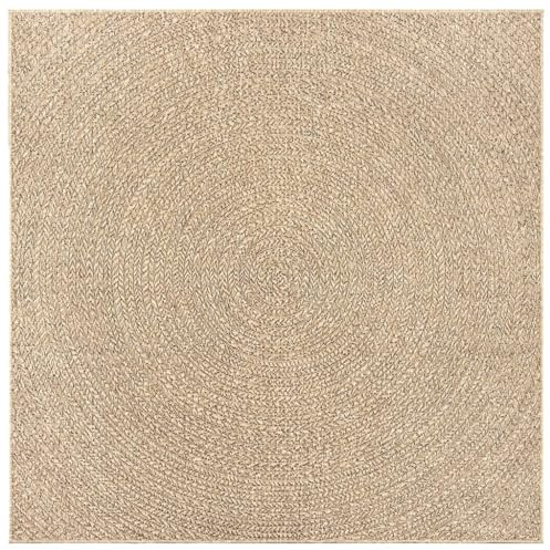 vidaXL Teppich ZIZUR 120x120 cm Jute-Optik Indoor und Outdoor