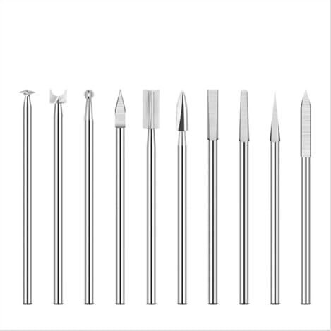 ZHLWei 10 pz 2.35mm Gambo Incisione Su Legno Punta da trapano Fresa Lavorazione Del Legno Strumenti di Perforazione Coltelli Da Intaglio Bit