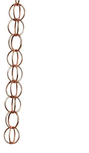 HEIBTENY Rain Chain, Rain Chain for Gutters, catena di scarico della pioggia, catena per grondaia, tubo di scarico, catena per acqua piovana, deviatore per tubi di caduta (anello)