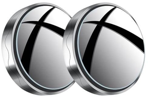 JUCHRZEY Espejo retrovisor auxiliar de marcha atrás para automóvil Espejo convexo Gran angular Espejo de punto ciego Ventosa ajustable de 360 ​​​​grados Espejo auxiliar Ultra HD