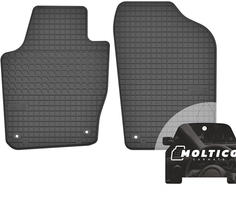 moto-MOLTICO Vorne Gummimatten Auto, 2-teiliges Set, Allwetter Gummi Fußmatten mit Rand, Antirutsch & Wasserfest Autoteppiche - passend für VW Polo V, Audi A1, Seat Ibiza (2009-2017)