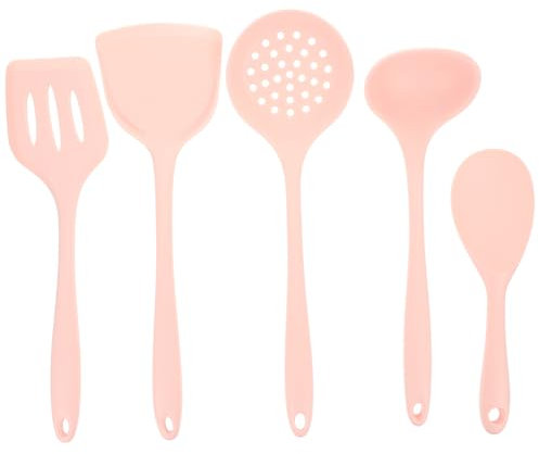 IMIKEYA Utensili Cucina Silicone Con Spatola Antiaderente Cucchiaio e Colino Manico Isolante Resistente Al Calore Per Cottura Quotidiana Accessori Cucina Pratici e Sicuri Per Pentole