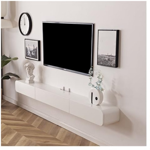 TV Schrank Hängend 47''/63'' Schwimmender TV-Ständer, Wandmontage, Medienkonsole, TV-Schrank, Regal unter dem Fernseher for Verstecken der Audio-Video-Kabelbox, for Schlafzimmer, Wohnzimmer TV Lowboar