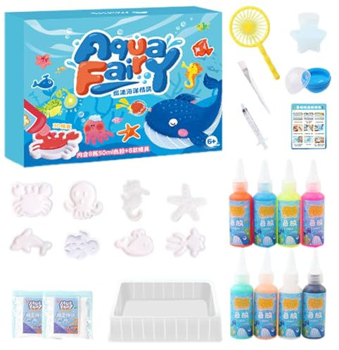 Generisch Elfs Kit | Kreativ Aqua Gel Set | Magisches Aquagelz Set mit 8 Farbigen und 8 Meereslebewesen Formen | Handgefertigtes DIYs Kunsthandwerk Spielzeug für Kinder