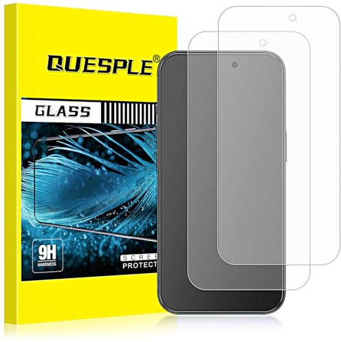 QUESPLE Pellicola Opaca per iPhone 15 Pro Max [2 Pezzi], Anti-Impronte e Antiriflesso Vetro Temperato, Durezza 9H Opaco HD Trasparente Film Protettiva Schermo, Senza Bolle