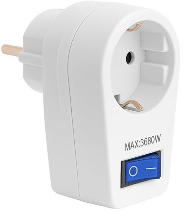 Solera® 860IL Schuko‑Adapter mit Leuchtschalter, 2P+T, 16 A, 250 V~, 1 Steckplatz • 1 Stück