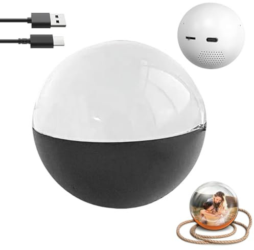 zenggp Sfera di Cristal Elettronica, Sfera di Vetro Luminosa da 2,7 con Schermo Digitale 3D, Lettore Video E Foto Fai da Te, Regalo Personalizzabile per Coppie Anniversario Matrimonio E Festa(Black)