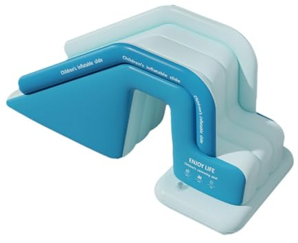 Fenteer Toboggan de Piscine Gonflable Attraction Aquatique pour Famille Jeu D'Extérieur en Matériau PVC Robuste Approprié pour Le Divertissement, Bleu