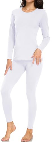 wirarpa Thermounterwäsche Damen Baumwolle Thermowäsche Set | Lange Unterhose Damen, Thermounterhemd Thermounterhose, Leichtgewic Set, Women's Thermal Underwear