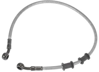 Tubo Flessibile per Freno, Frizione e Olio per Moto da 60 cm (23,62 Pollici), Rivestito, Colore Argento, Materiale Resistente
